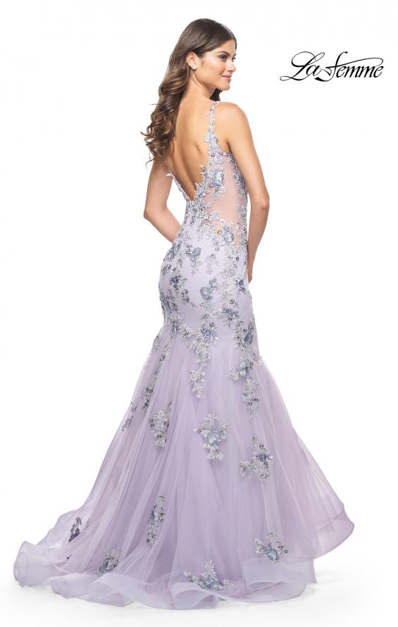 La Femme 32091 prom dress images. La Femme 32091 is available in these colors: Lavender Gray.
