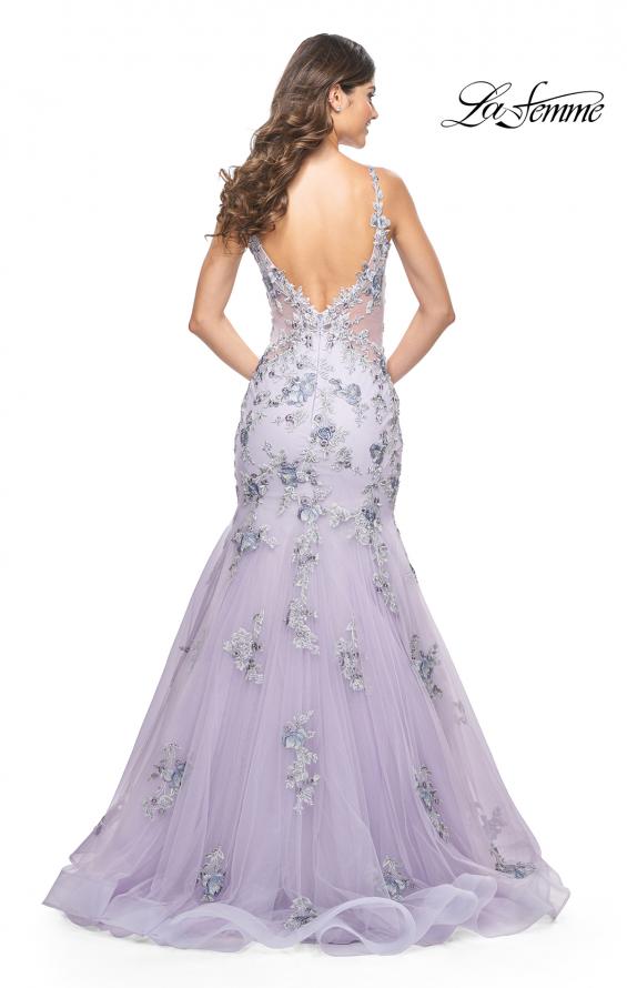 La Femme 32091 prom dress images. La Femme 32091 is available in these colors: Lavender Gray.