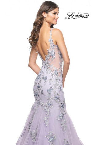 La Femme 32091 prom dress images.  La Femme 32091 is available in these colors: Lavender Gray.