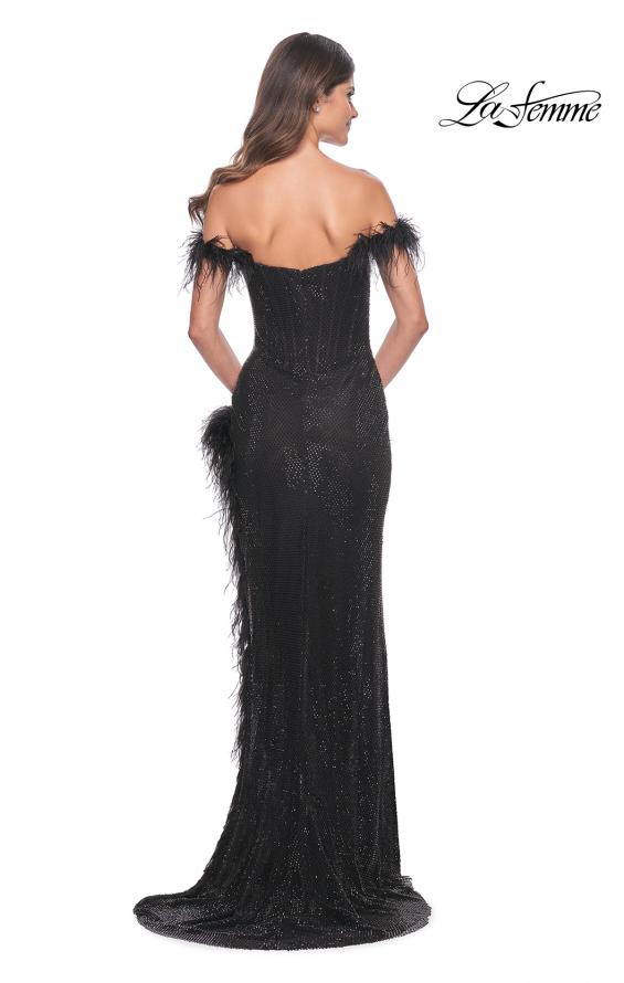 La Femme 32151 prom dress images.  La Femme 32151 is available in these colors: Black.