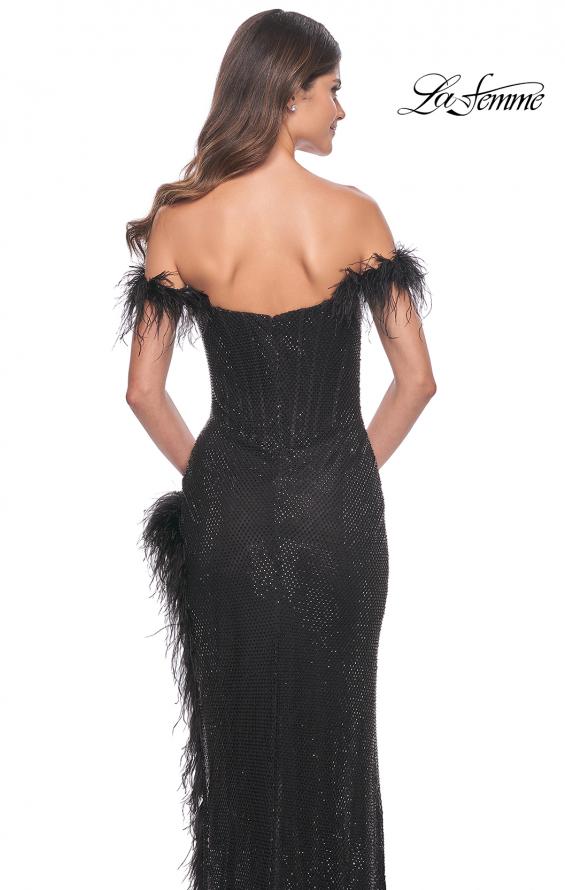 La Femme 32151 prom dress images. La Femme 32151 is available in these colors: Black.