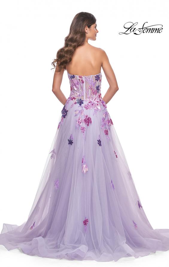La Femme 32156 prom dress images. La Femme 32156 is available in these colors: Lavender.