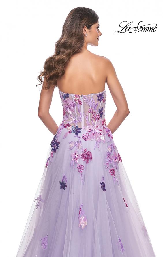 La Femme 32156 prom dress images. La Femme 32156 is available in these colors: Lavender.