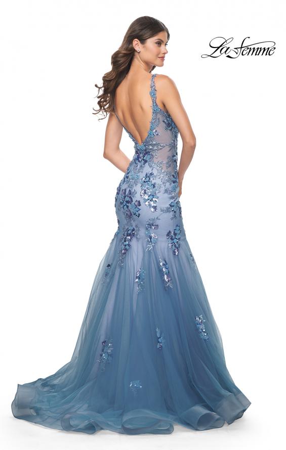 La Femme 32192 prom dress images. La Femme 32192 is available in these colors: Slate Blue.
