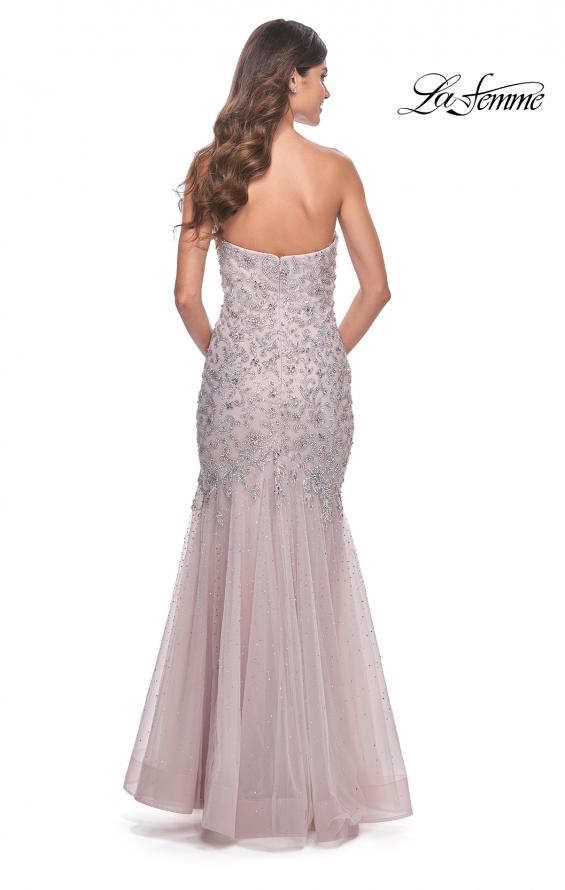 La Femme 32197 prom dress images. La Femme 32197 is available in these colors: Light Blue, Mauve.