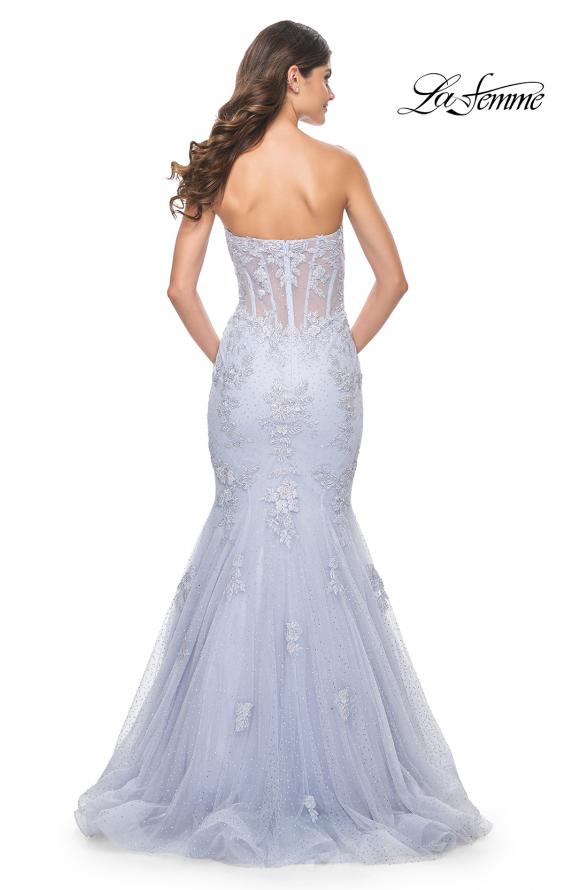 La Femme 32214 prom dress images. La Femme 32214 is available in these colors: Light Periwinkle.