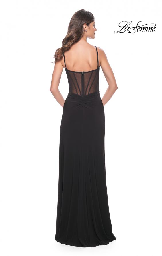 La Femme 32220 prom dress images. La Femme 32220 is available in these colors: Black.