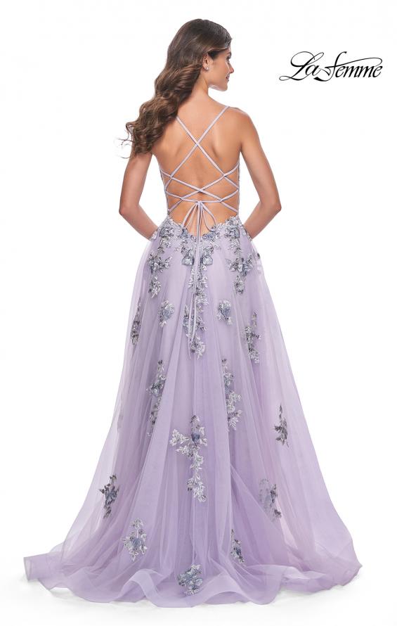La Femme 32221 prom dress images. La Femme 32221 is available in these colors: Lavender.