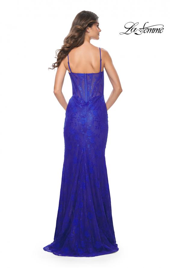 La Femme 32231 prom dress images. La Femme 32231 is available in these colors: Black, Red, Royal Blue.