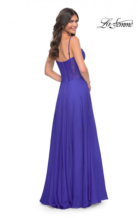 La Femme 32276 prom dress images. La Femme 32276 is available in these colors: Black, Red, Royal Blue.