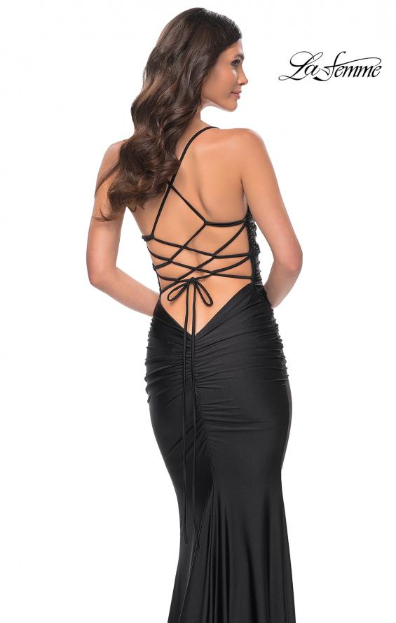 La Femme 32319 prom dress images. La Femme 32319 is available in these colors: Black.