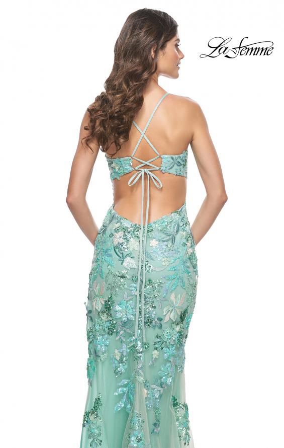 La Femme 32344 prom dress images. La Femme 32344 is available in these colors: Sage.