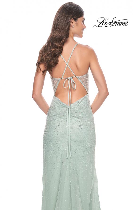 La Femme 32435 prom dress images. La Femme 32435 is available in these colors: Nude, Sage.