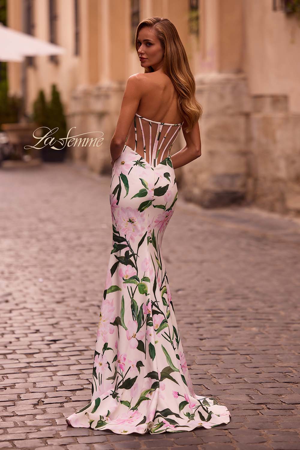 La Femme 32752 prom dress images. La Femme 32752 is available in these colors: Multi.