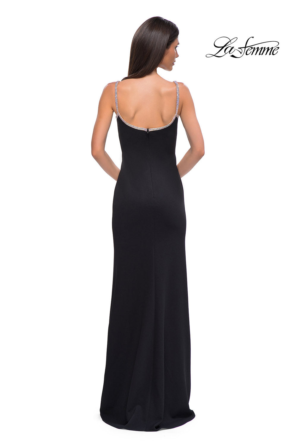 La Femme 32844 prom dress images. La Femme 32844 is available in these colors: Black, Red.