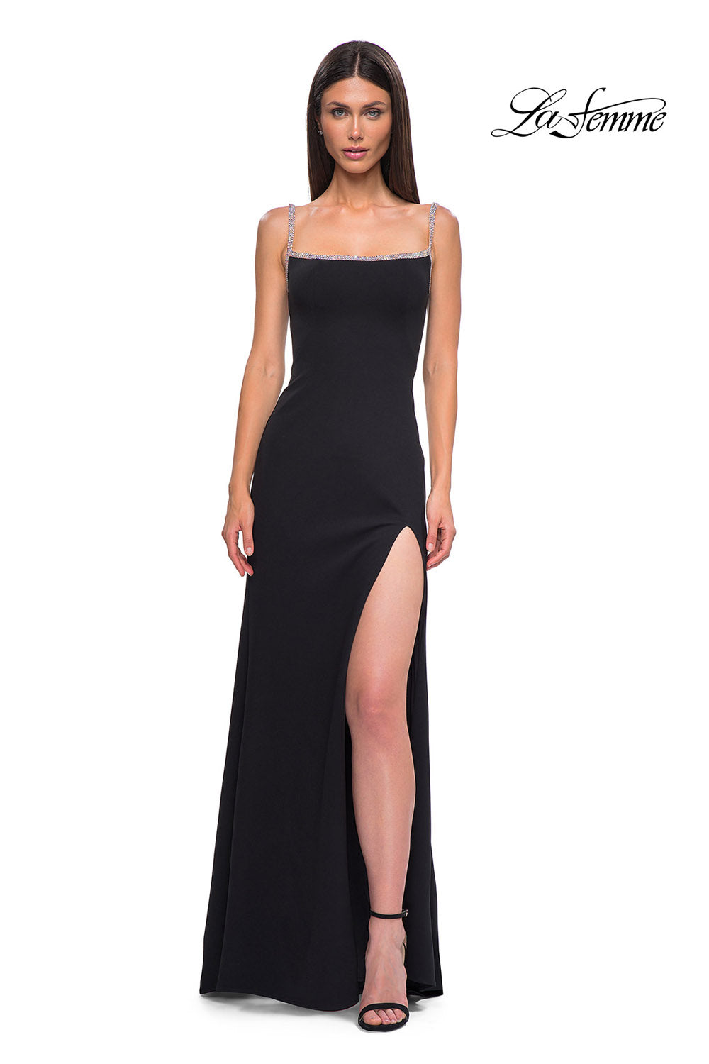 La Femme 32844 prom dress images. La Femme 32844 is available in these colors: Black, Red.