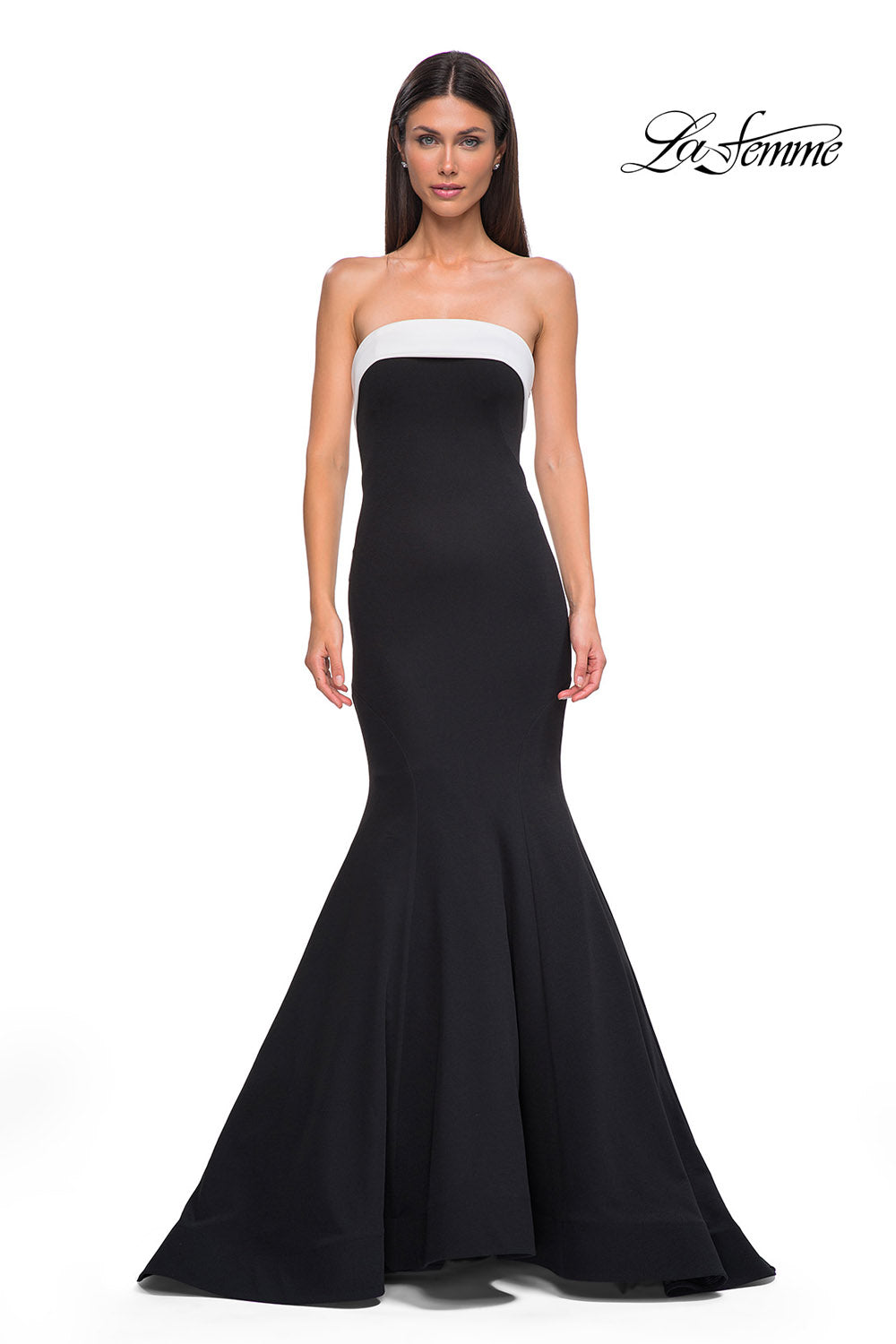 La Femme 32914 prom dress images. La Femme 32914 is available in these colors: Black.