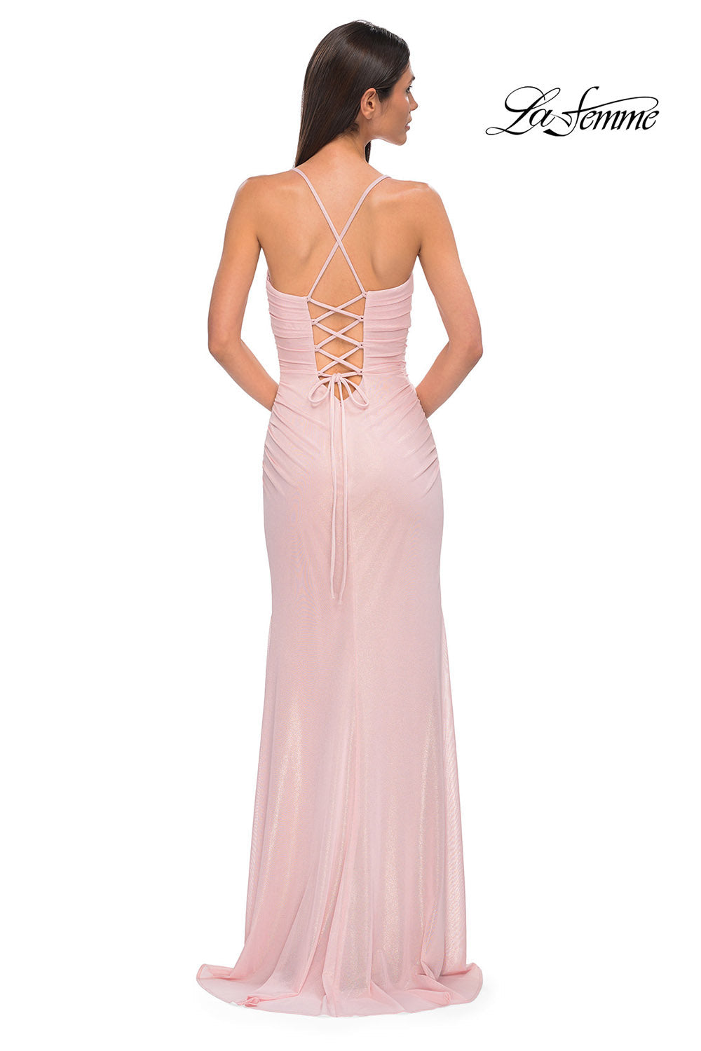 La Femme 32964 prom dress images. La Femme 32964 is available in these colors: Blush, Light Periwinkle.