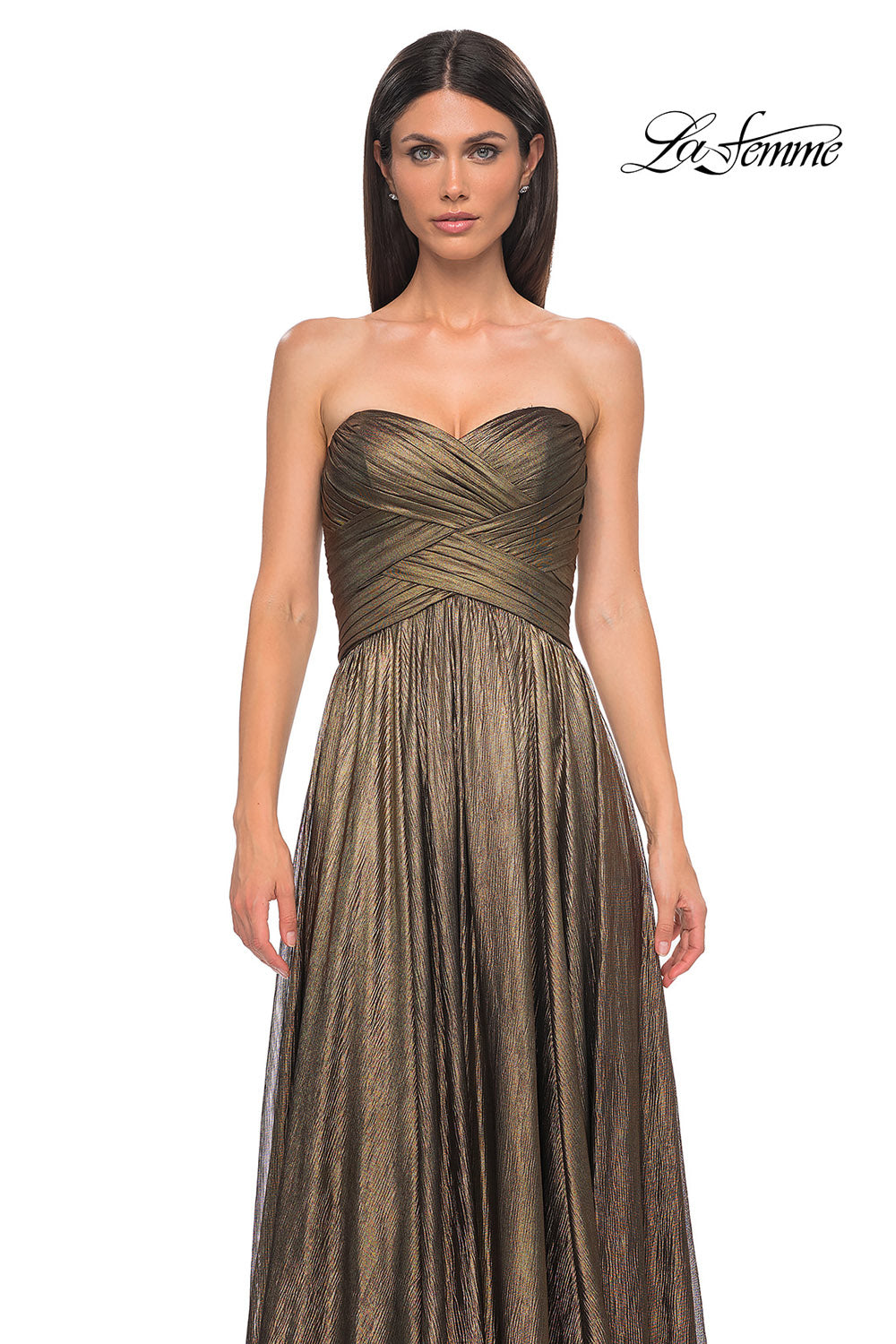 La Femme 32382 prom dress images.  La Femme 32382 is available in these colors: Emerald, Gold, Royal Blue, Royal Purple.