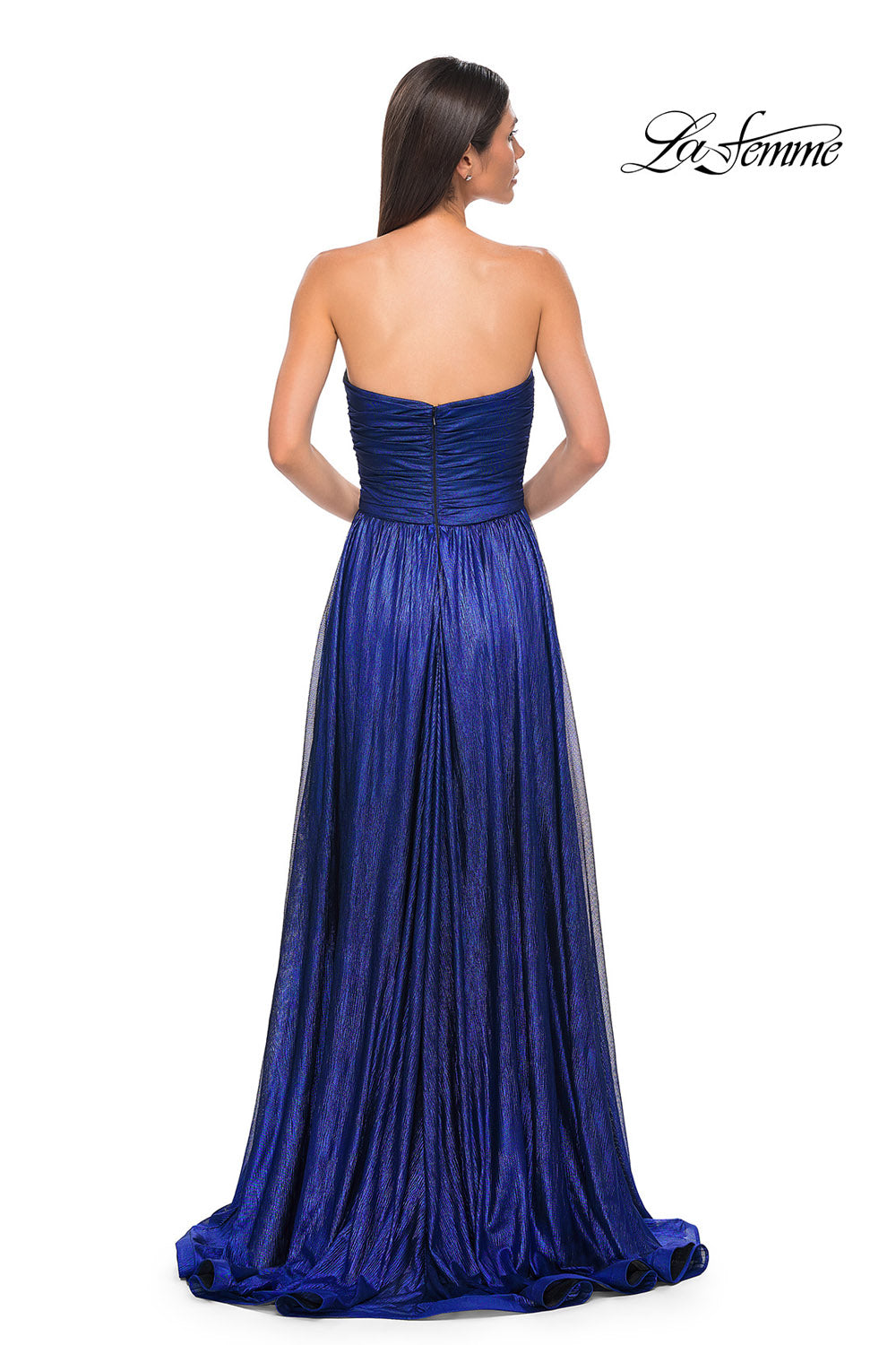 La Femme 32382 prom dress images.  La Femme 32382 is available in these colors: Emerald, Gold, Royal Blue, Royal Purple.