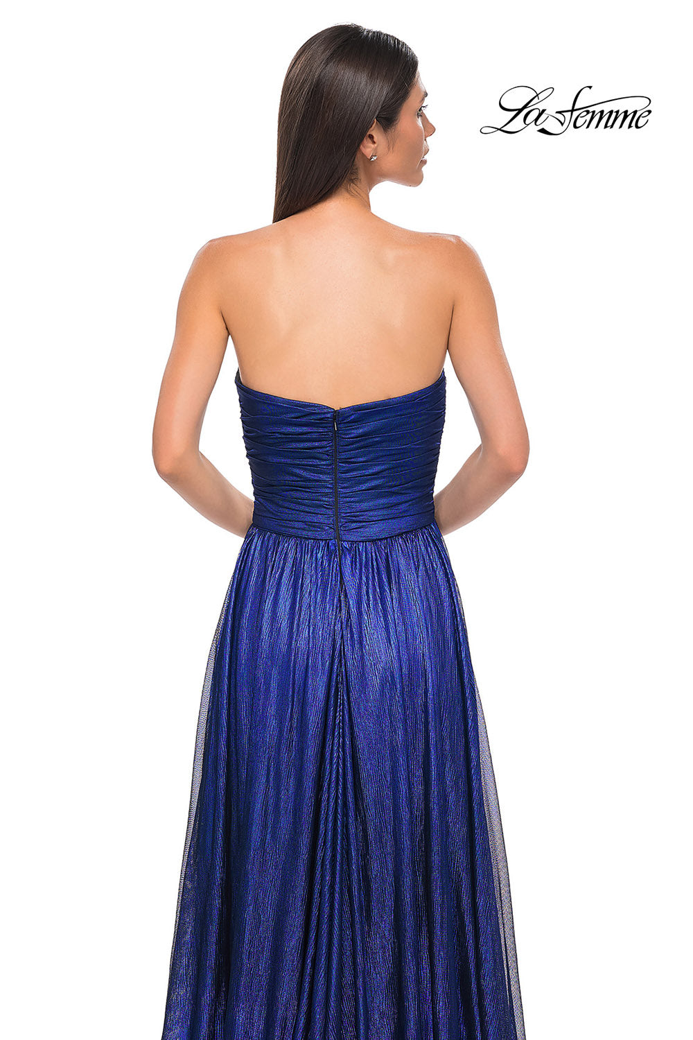 La Femme 32382 prom dress images.  La Femme 32382 is available in these colors: Emerald, Gold, Royal Blue, Royal Purple.