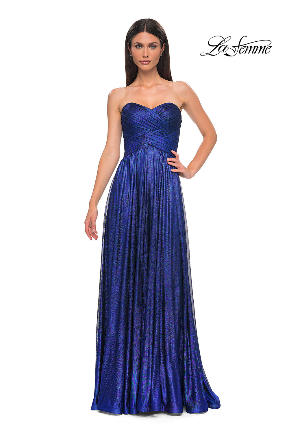 La Femme 32382 prom dress images.  La Femme 32382 is available in these colors: Emerald, Gold, Royal Blue, Royal Purple.