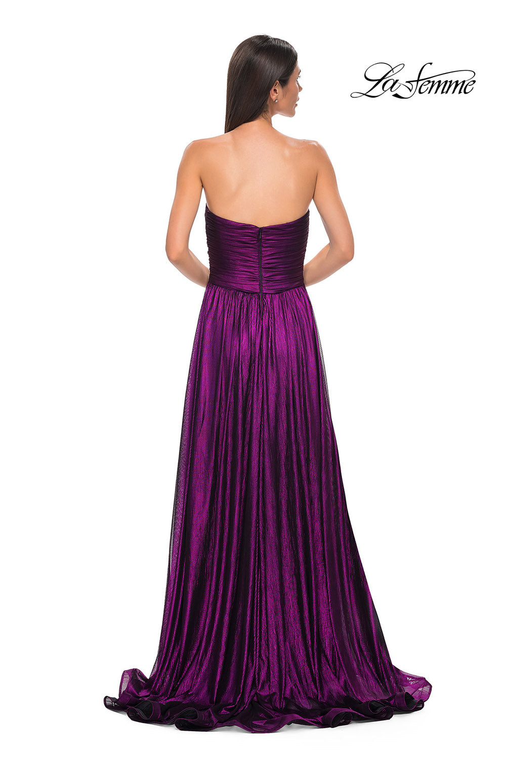 La Femme 32382 prom dress images.  La Femme 32382 is available in these colors: Emerald, Gold, Royal Blue, Royal Purple.