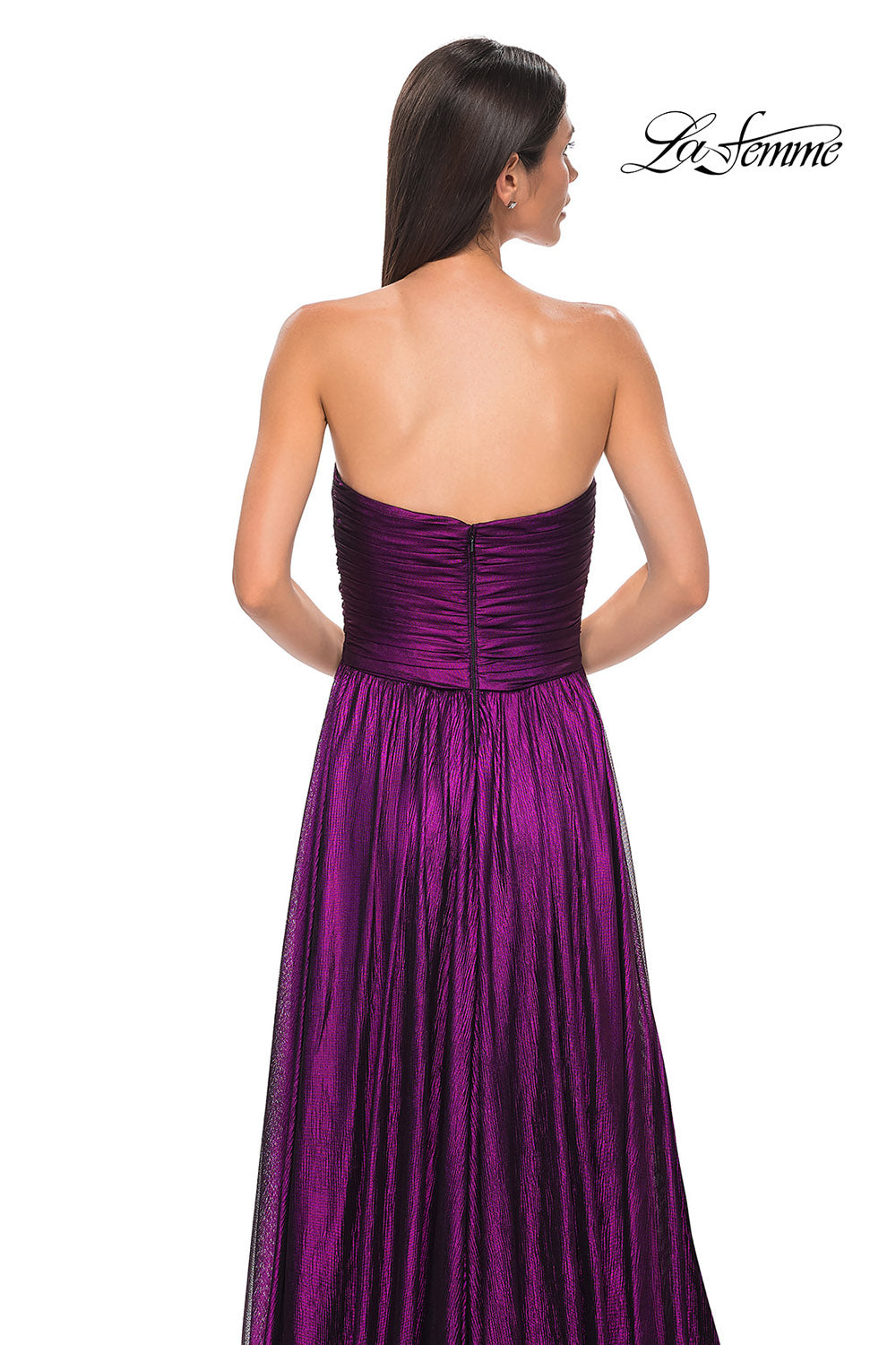 La Femme 32382 prom dress images.  La Femme 32382 is available in these colors: Emerald, Gold, Royal Blue, Royal Purple.
