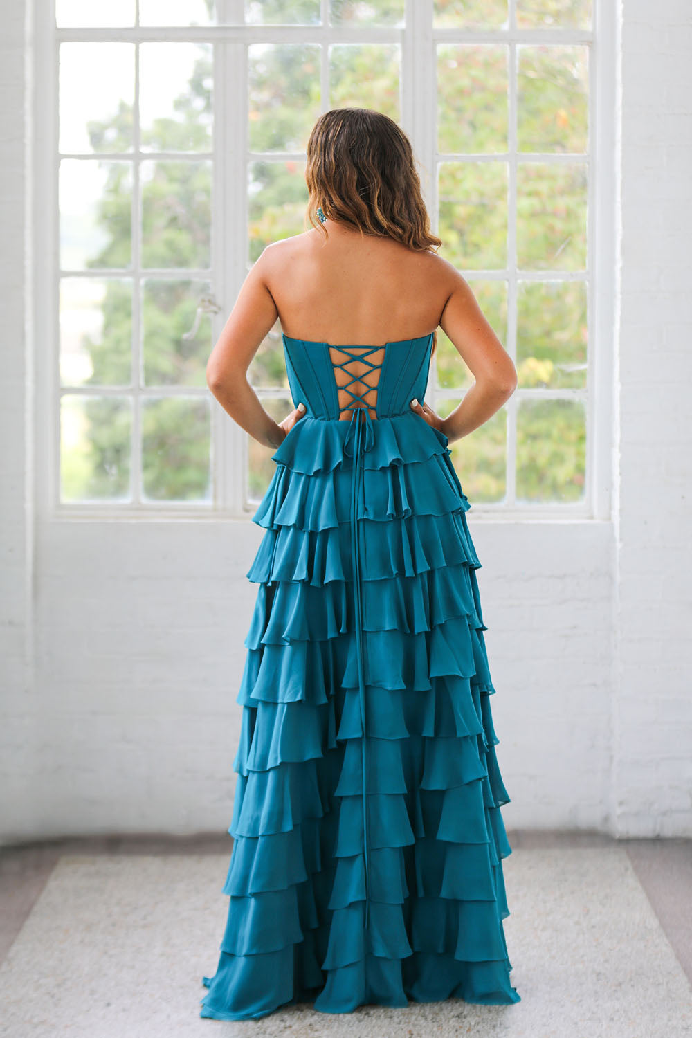 Miah Vega 24502 prom dress images. Miah Vega 24502 is available in these colors: Bright Pink, Peacock, Red.