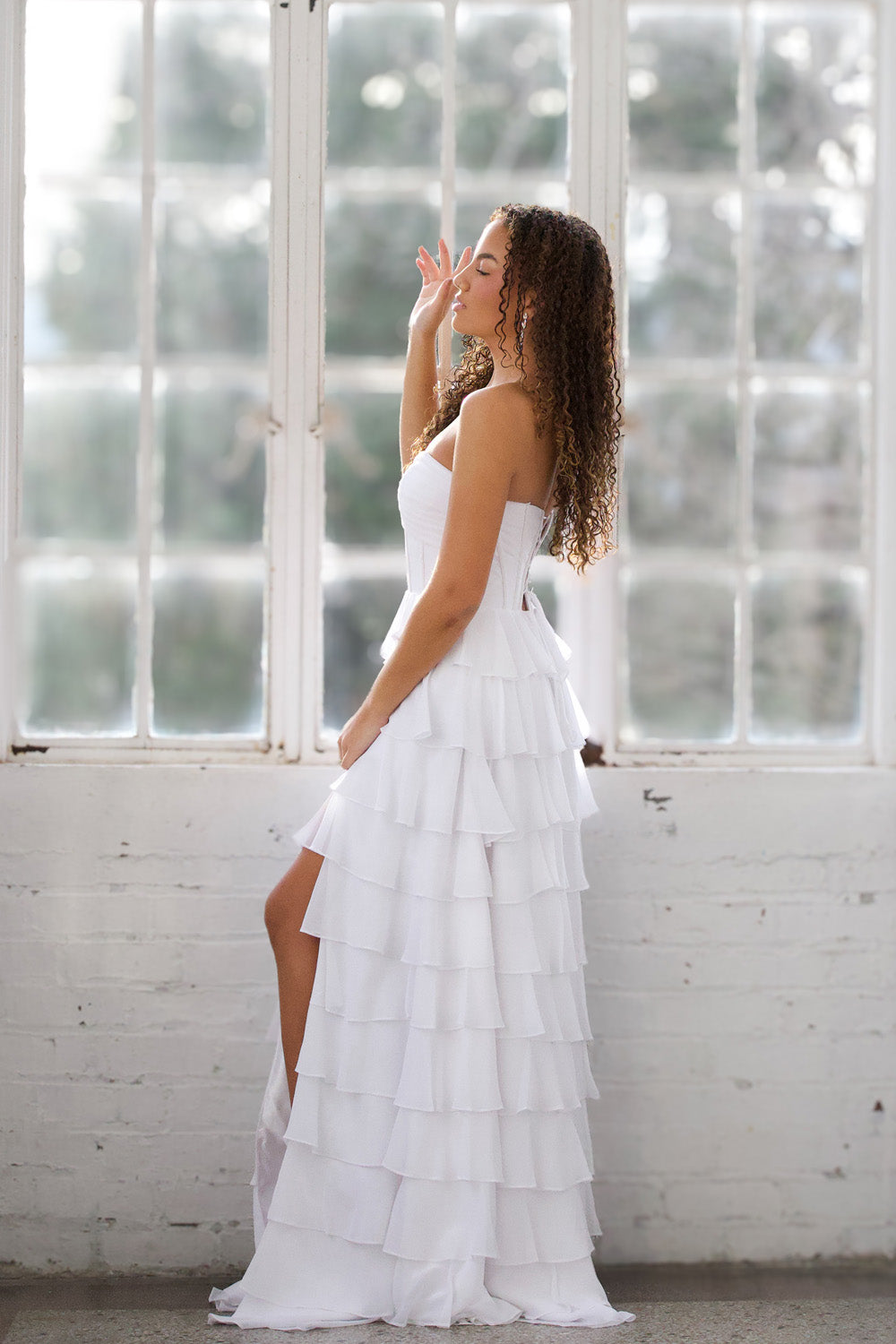 Miah Vega 24502 prom dress images. Miah Vega 24502 is available in these colors: Black, Bright Pink, Peacock, Red, Light Turquoise, White, Yellow.