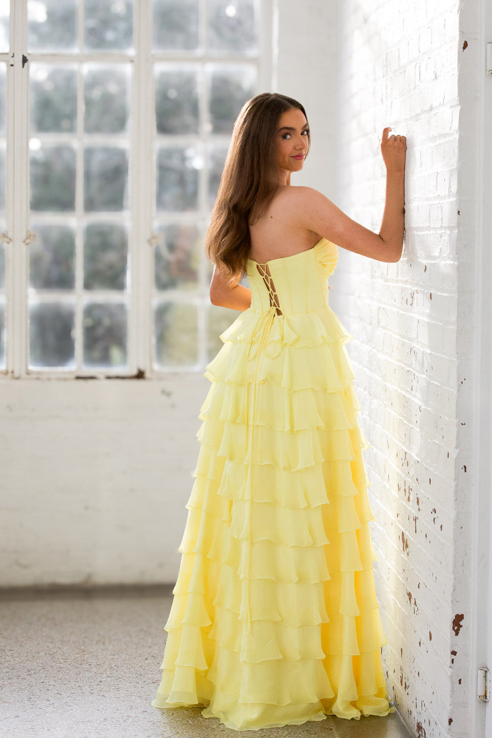 Miah Vega 24502 prom dress images. Miah Vega 24502 is available in these colors: Black, Bright Pink, Peacock, Red, Light Turquoise, White, Yellow.