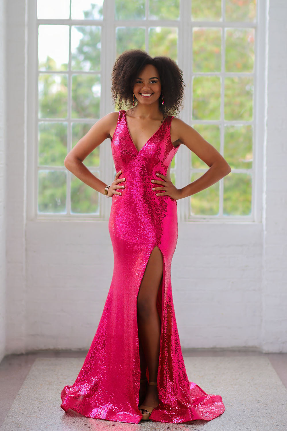 Miah Vega 24504 prom dress images. Miah Vega 24504 is available in these colors: Emerald, Fuchsia, Periwinkle.
