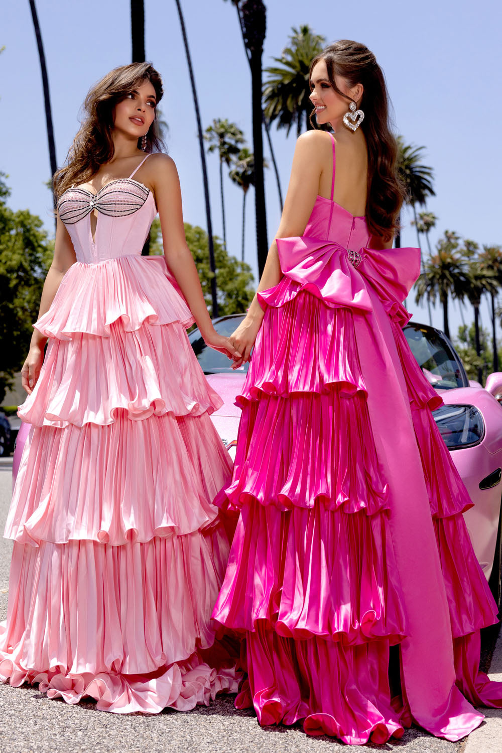 Portia and Scarlett PS25165 prom dress images. Portia and Scarlett PS25165 is available in these colors: Black, White, Pink, Hot Pink.