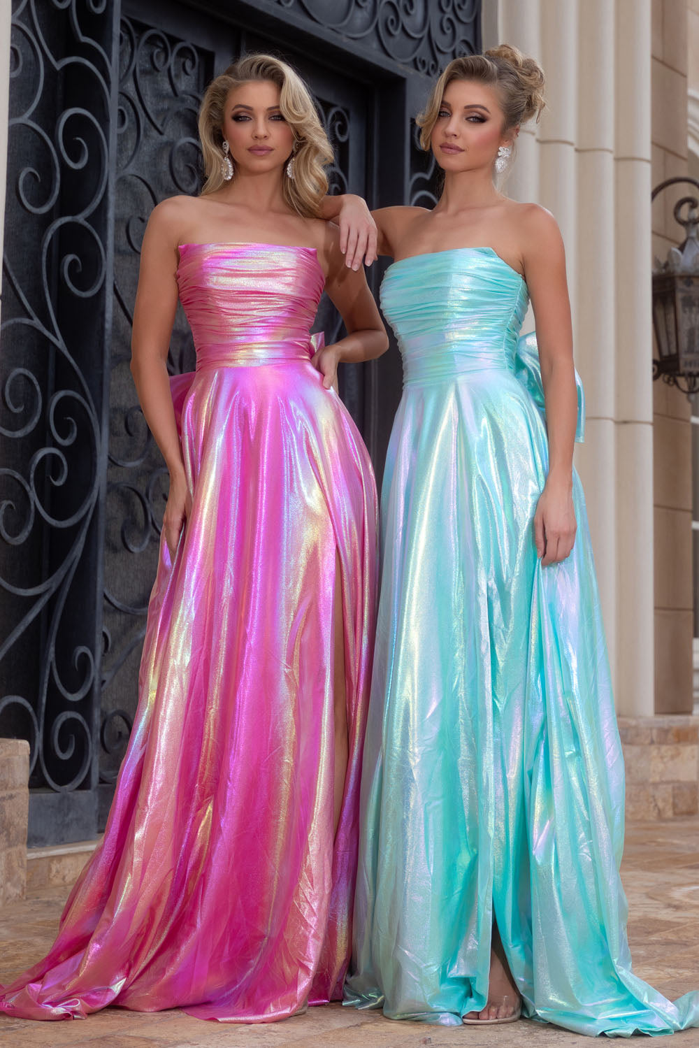 Portia and Scarlett PS25283 prom dress images. Portia and Scarlett PS25283 is available in these colors: Lilac, Pink, Aqua.