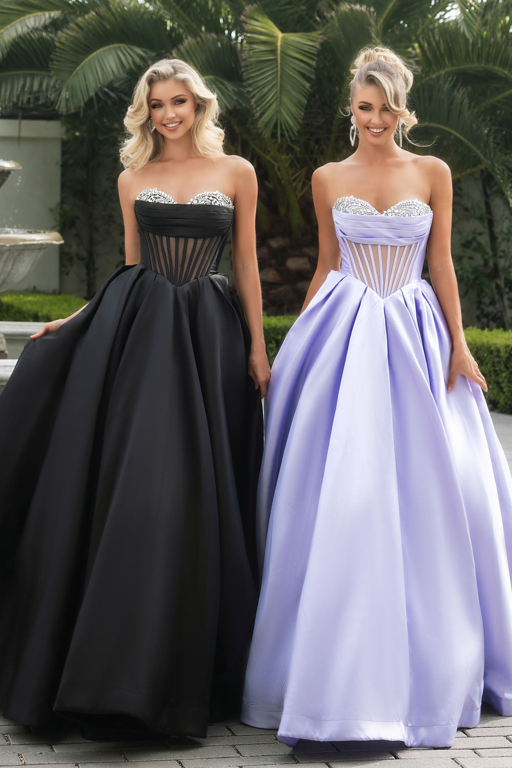 Portia and Scarlett PS25306 prom dress images. Portia and Scarlett PS25306 is available in these colors: Hot Pink, White, Lilac, Royal, Black.