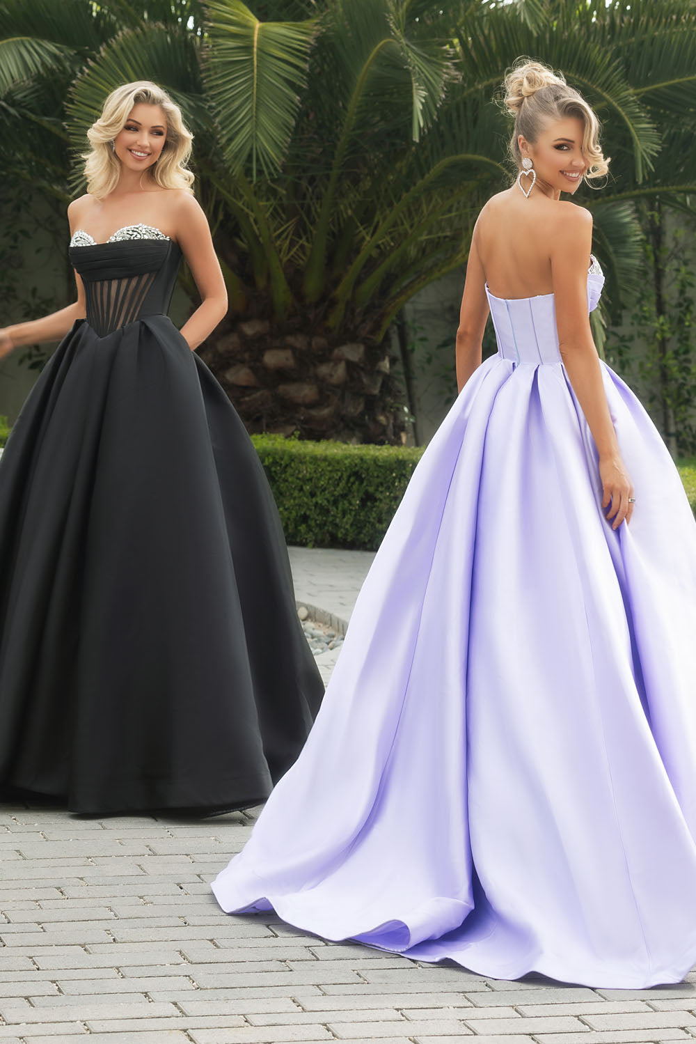 Portia and Scarlett PS25306 prom dress images. Portia and Scarlett PS25306 is available in these colors: Hot Pink, White, Lilac, Royal, Black.