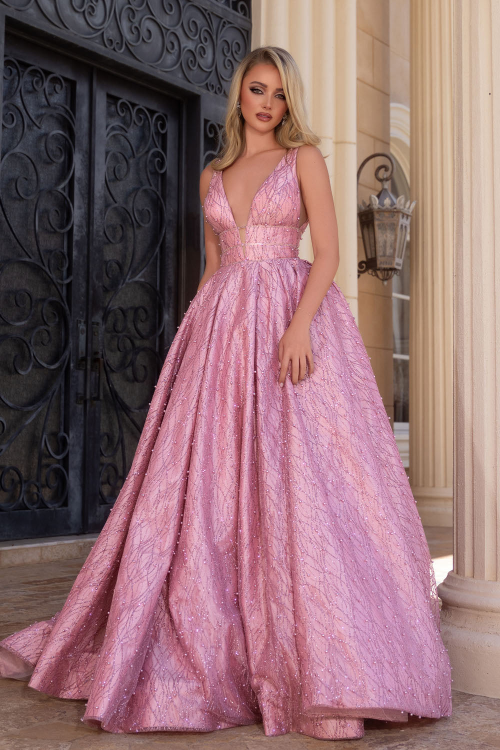 Portia and Scarlett PS25316 prom dress images. Portia and Scarlett PS25316 is available in these colors: Pink, Lilac.