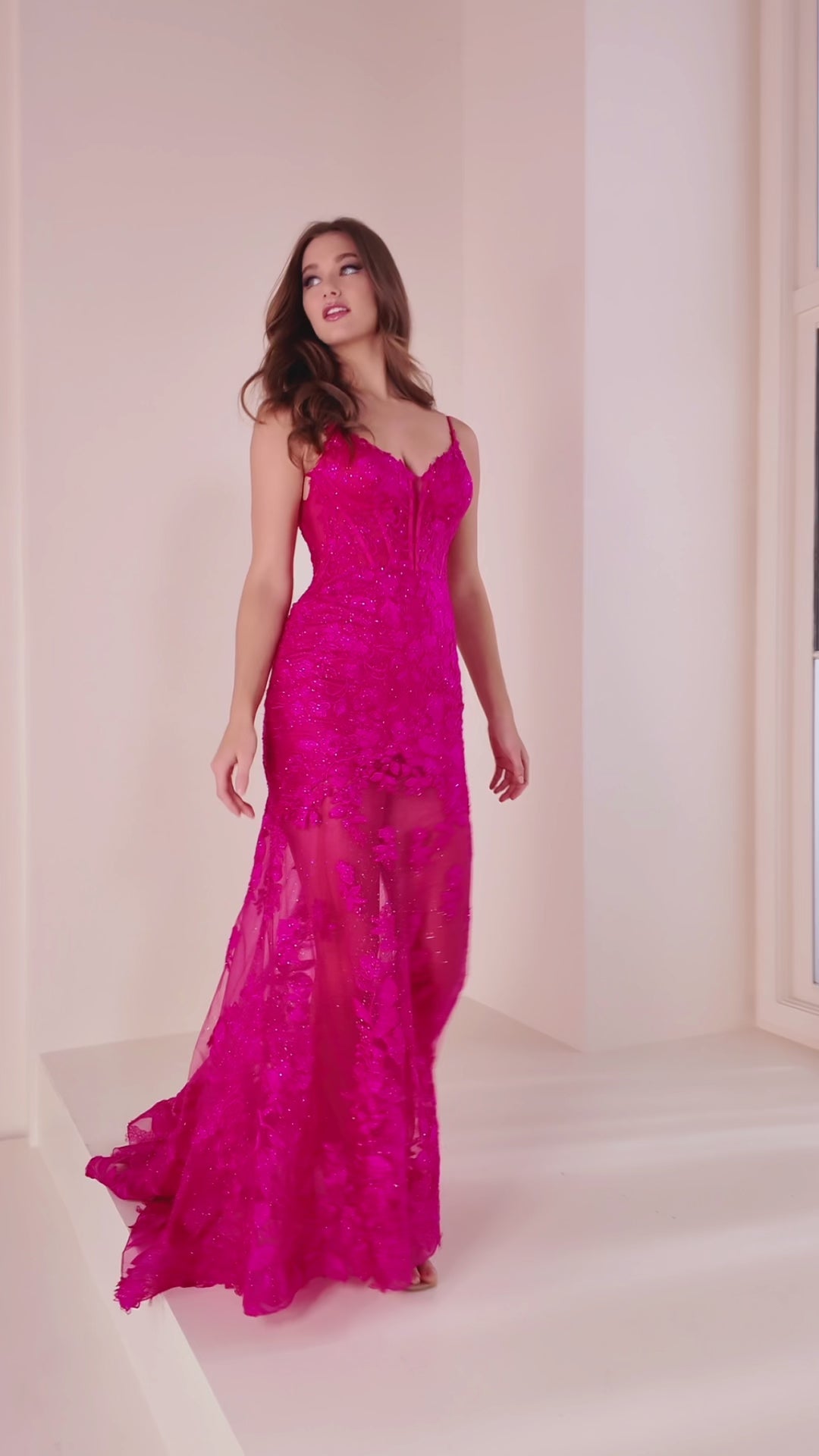 Ellie Wilde EW36014 mermaid prom dress video. Ellie Wilde EW36014 is available in these colors: Magenta, Black, Red, Yellow, Sage, Purple, Ivory.