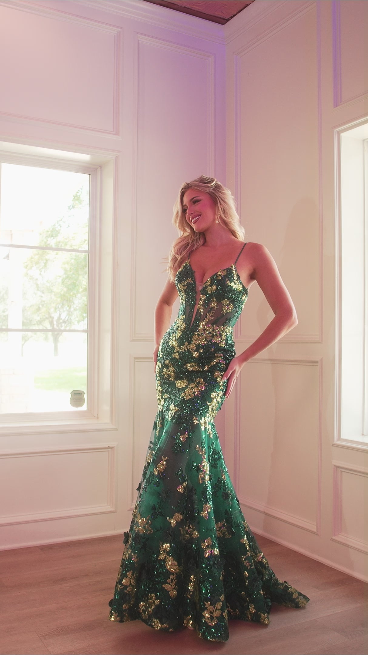 Rachel Allan 70858 prom dress video. Rachel Allan 70858 is available in these colors: Emerald Multi.