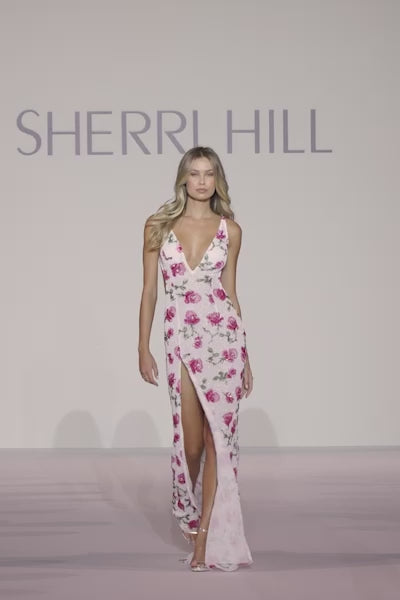 Sherri Hill 56300 prom dress videoe. Sherri Hill 56300 is available in these colors: Pink Print.
