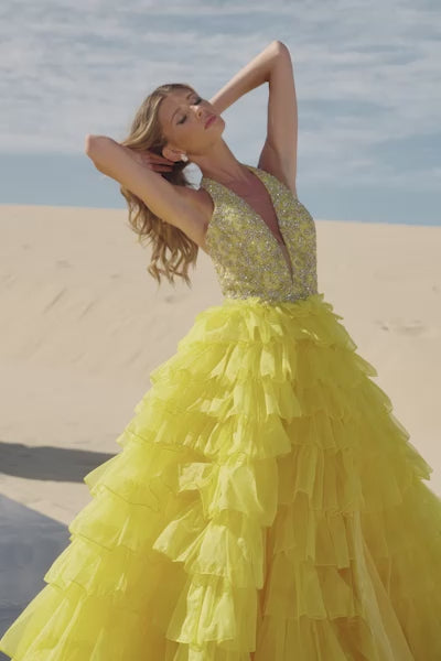 Sherri Hill 56410 prom dress video. Sherri Hill 56410 is available in these colors: Yellow.
