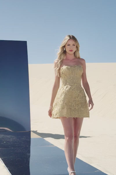Sherri Hill 56818 prom dress video. Sherri Hill 56818 is available in these colors: Gold.