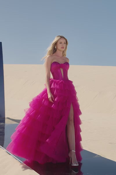Sherri Hill 56804 prom dress video. Sherri Hill 56804 is available in these colors: Peacock, Navy, Ivory, Red, Black, Fuchsia.