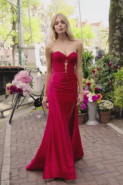 Sherri Hill 56198 prom dress video. Sherri Hill 56198 is available in these colors: Peacock, Red, Ivory, Teal, Emerald, Royal, Purple, Navy, Yellow, Black, Mocha, Rose, Wine, Silver, Bright Pink.