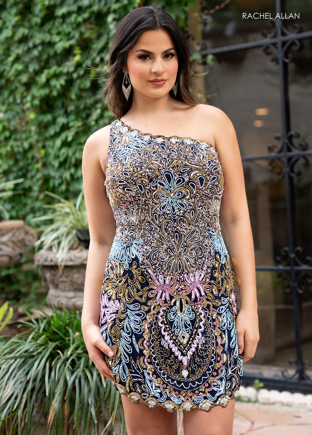 Rachel Allan 40268 prom dress images. Rachel Allan 40268 is available in these colors: Black, Burgundy, Emerald, Lilac, Navy, Pink, Powder Blue, White Blue Pink.