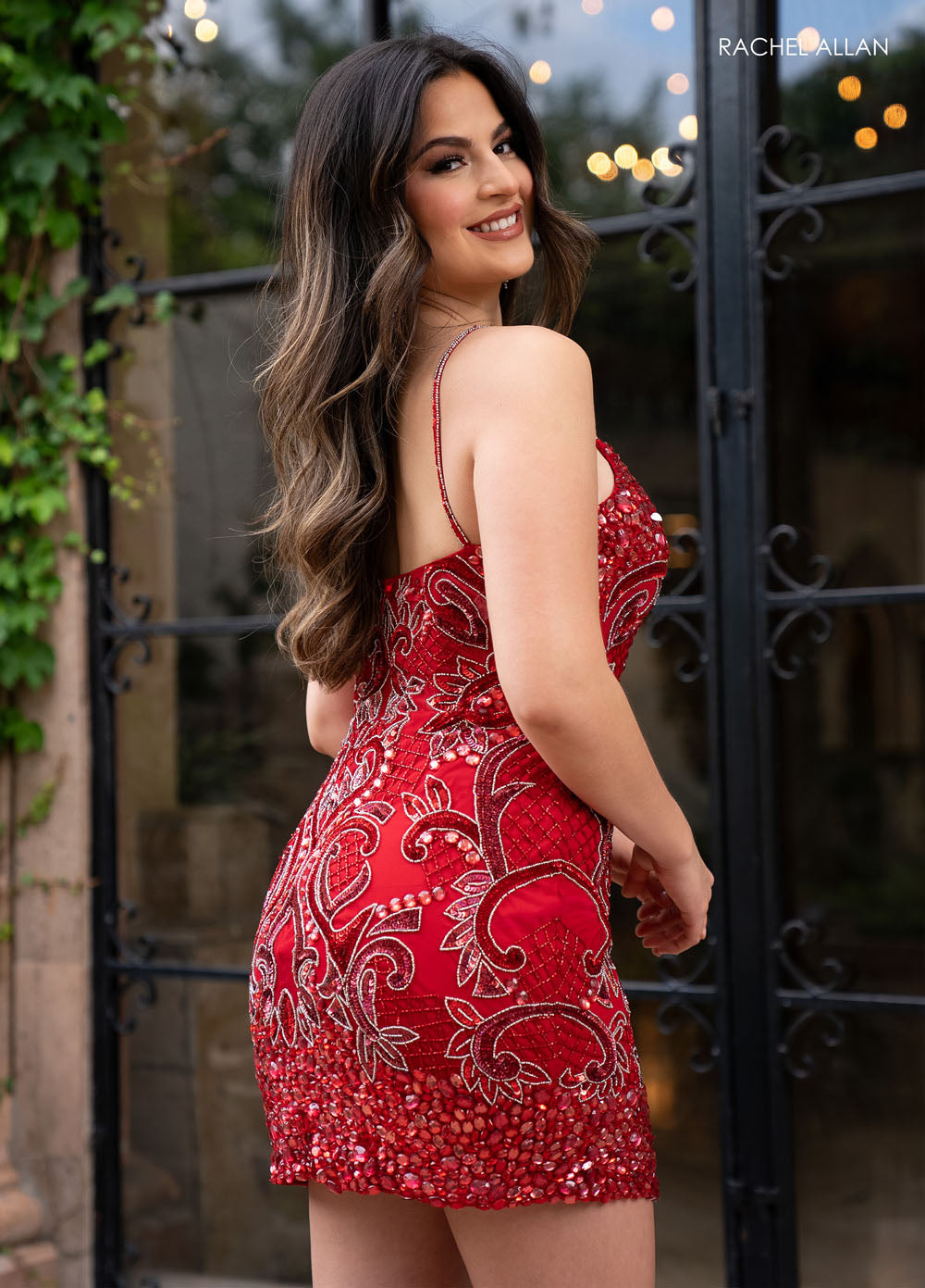 Rachel Allan 40471 prom dress images. Rachel Allan 40471 is available in these colors: Lime, Peacock, Red.