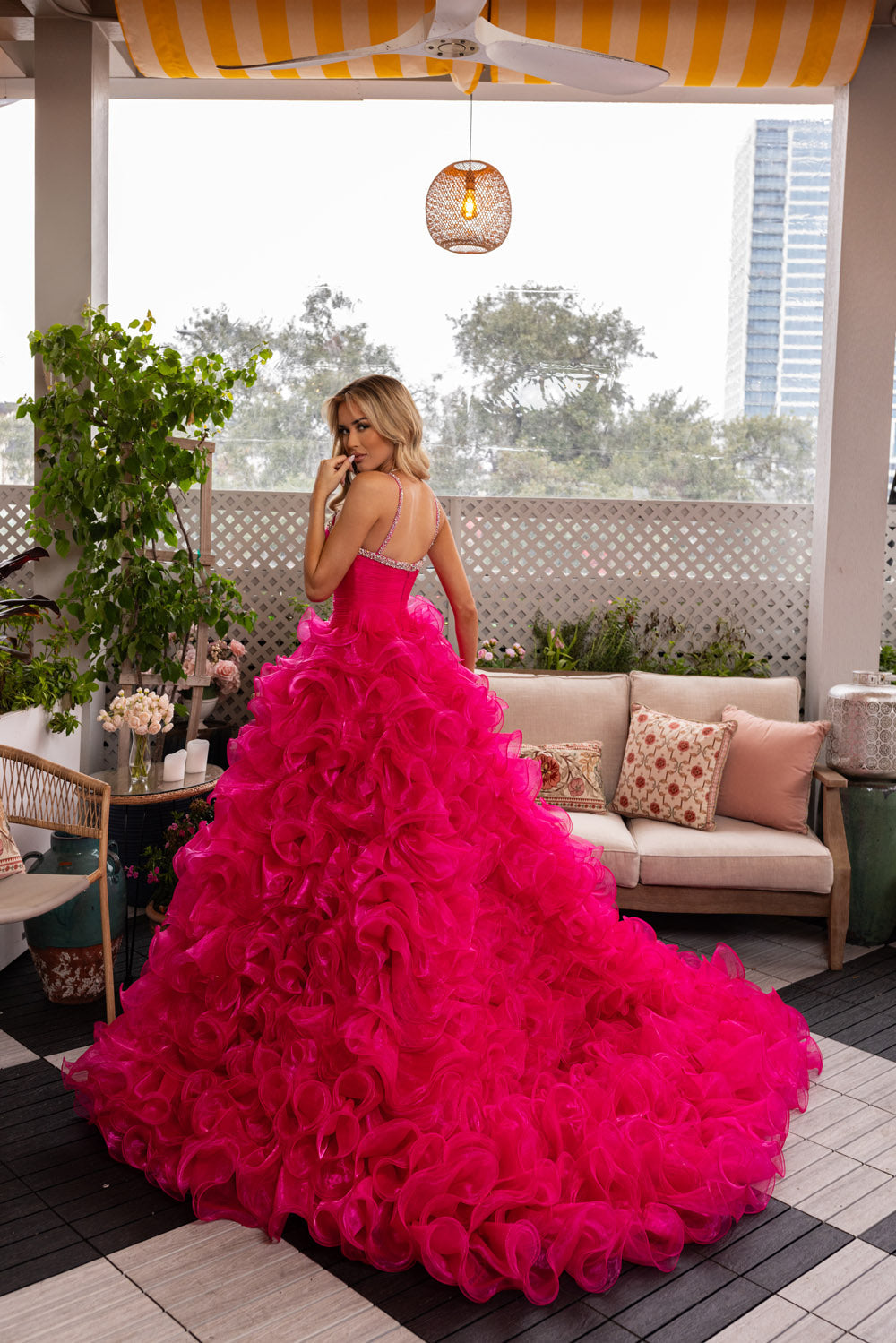 Rachel Allan 50365 prom dress images. Rachel Allan 50365 is available in these colors: Fuchsia , White.