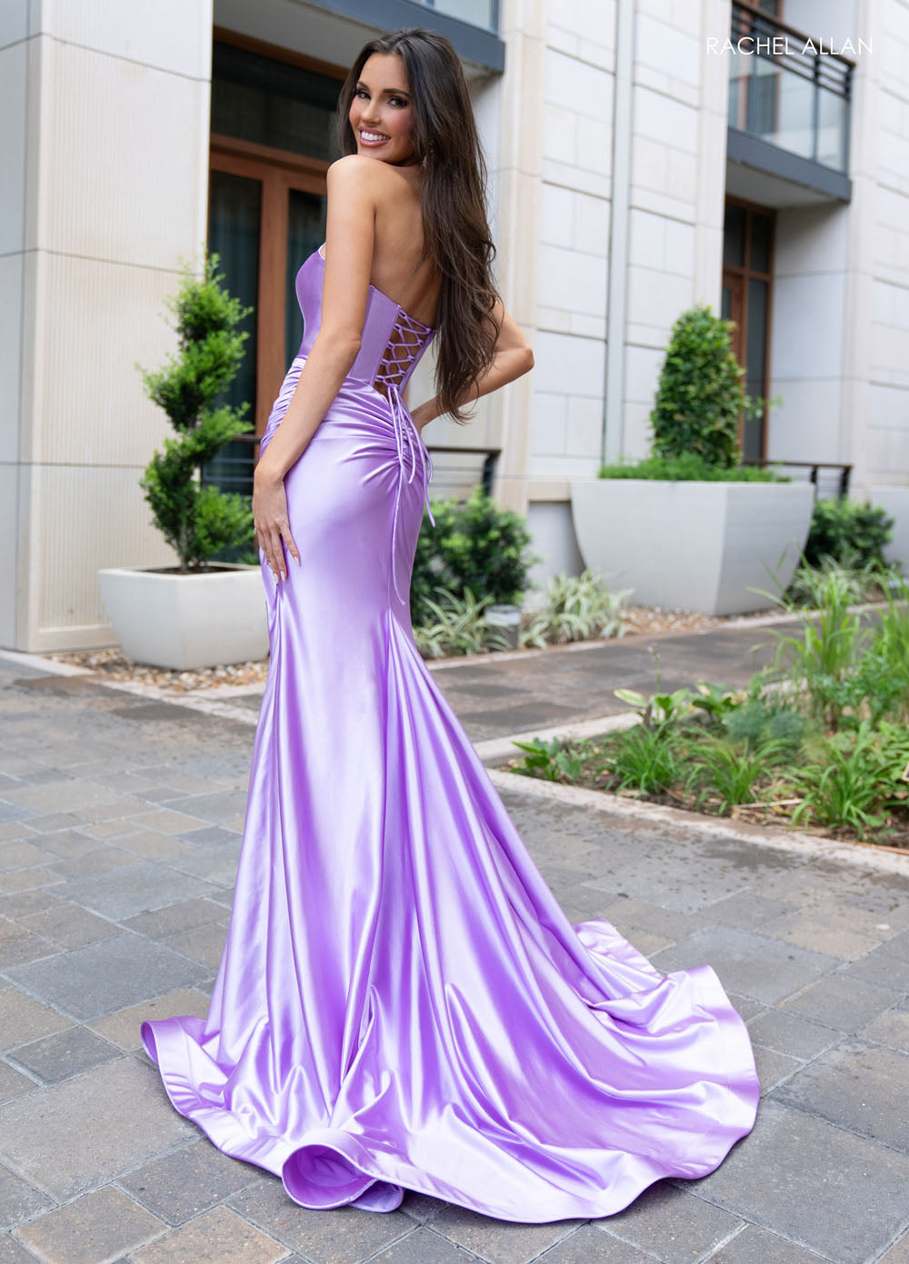 Rachel Allan 70720 prom dress images.  Rachel Allan 70720 is available in these colors: Black, Cloud Blue, Gold, Hot Pink, Lilac, Royal.