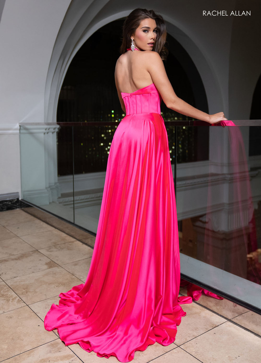 Rachel Allan 70757 prom dress images. Rachel Allan 70757 is available in these colors: Black , Emerald, Hot Pink, Red, Royal.