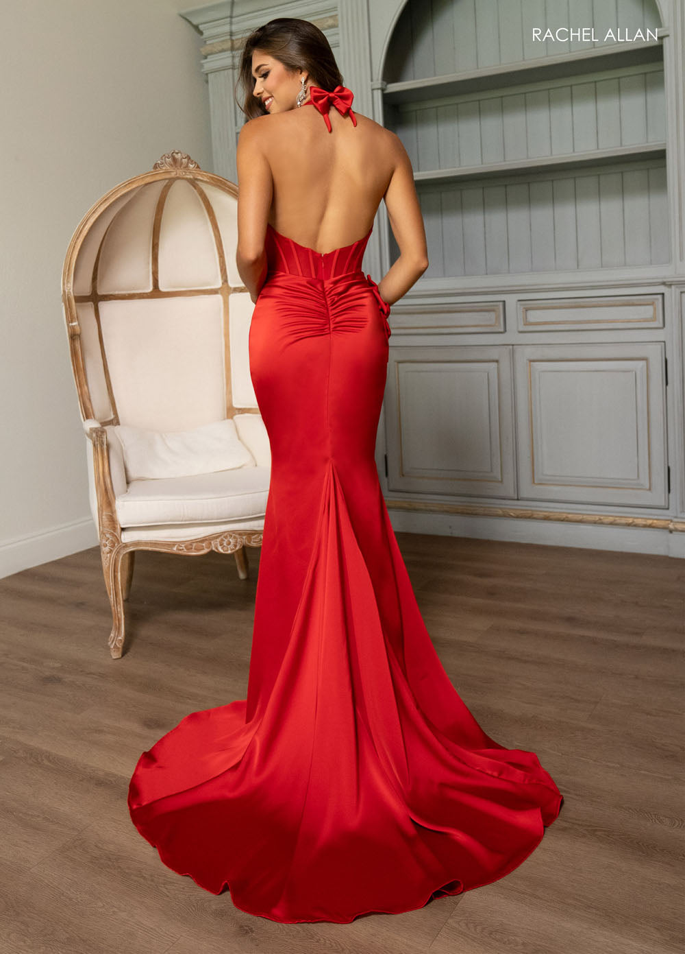 Rachel Allan 70786 prom dress images. Rachel Allan 70786 is available in these colors: Emerald, Periwinkle, Red, Yellow.